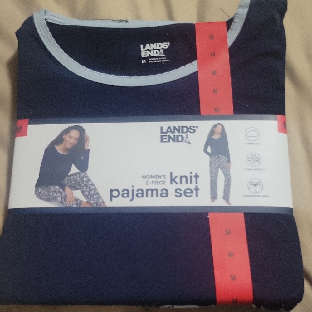 Lands' End Kids Navy Pajama Set